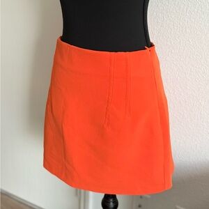 Zara Bright Orange A-Line Skirt